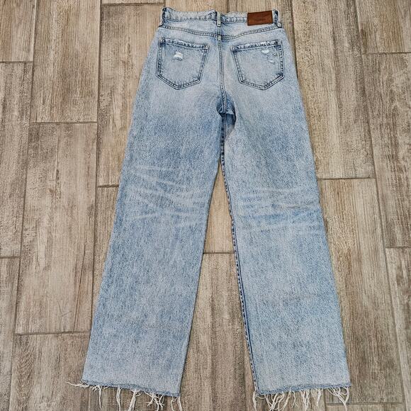 Hidden Jeans Wide Leg Distressed Button Fly Denim Women’s 25 Light Wash Grunge - Picture 9 of 14
